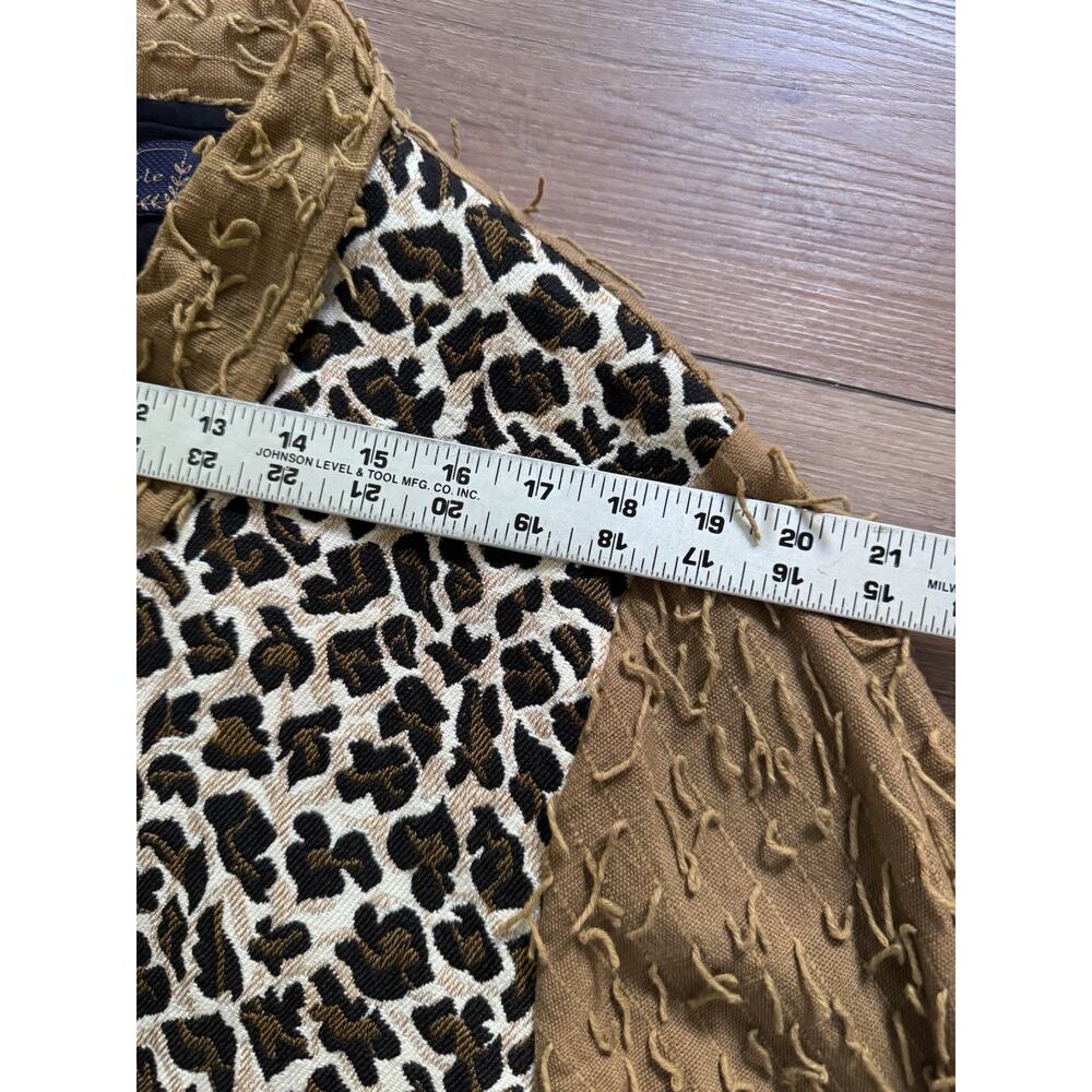 Vintage Abstract Animal Print Cropped Jacket XL Oversized Zebra Leopard Boho - Picture 15 of 16